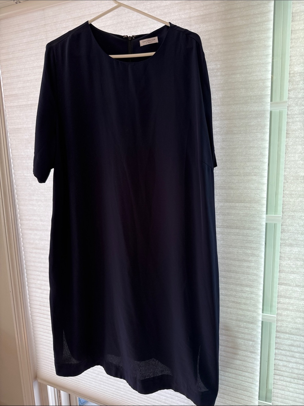 Chic Soul Navy Short-Sleeve Shift Dress